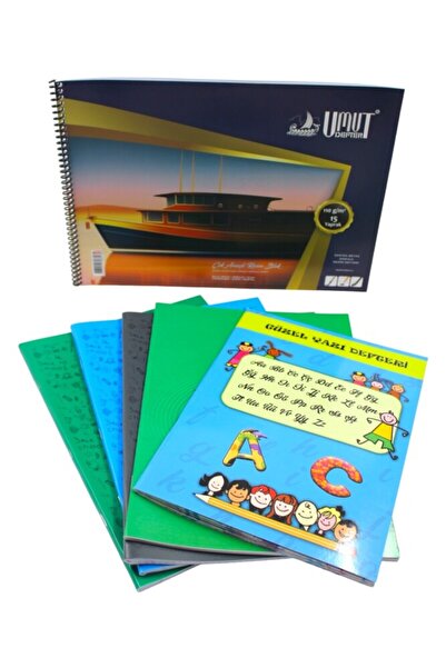 Kırtasiye Ofisi 1. Set de caiete cu 2 linii și 1 carouri pentru mintea creativă - 6 bucăți Geniş Pak