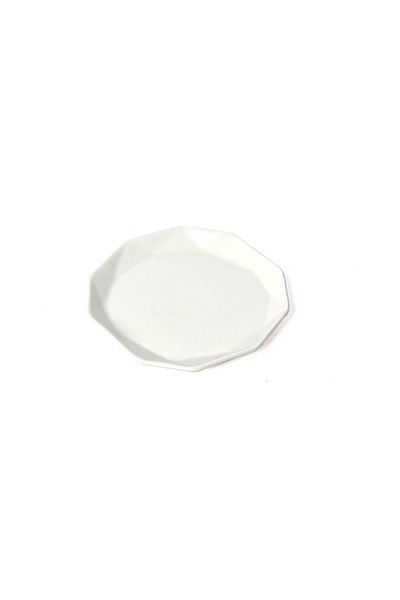 SQUALO Elegant Porcelain Serving Round Plate with Ribbed Edges - White - 15cm - A22286