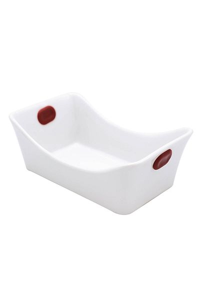 Bin-Shihoun Abomar Porcelain Dinner Serving Bowl Rectangular Shape - White