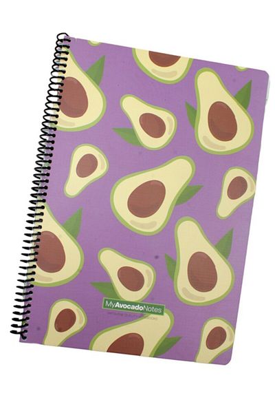 Gıpta Lilac Avocado 5819 - A4 Spiraled Leaf Striped Cardboard Cover Notebook