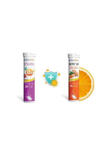 Acto Vitamin D3 and C 20 Effervescent Tablets - ® Vıt C