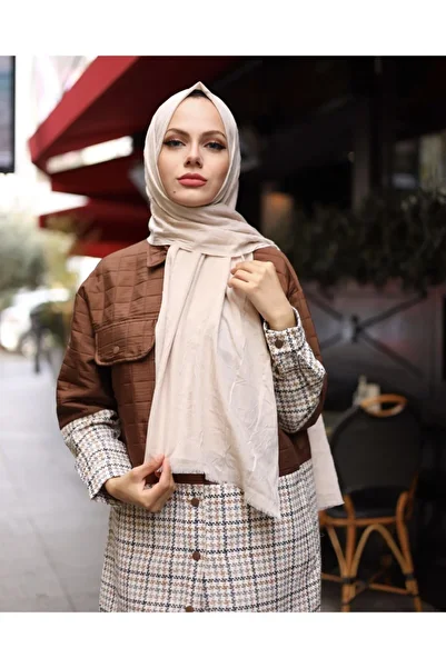 LİNASCARFS Bamboo Kraş Shawl Wicker Beige