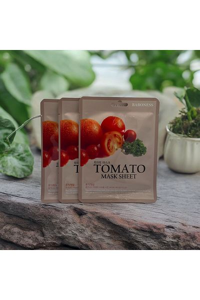 Baroness Tomato Mask Sheet Domates Extracted Paper Mask (5 Pcs)