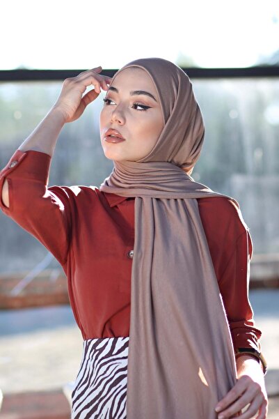 Organic Hijab Combed Cotton Shawl Hijap Model -mink