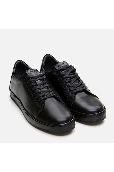 Hotiç Schwarze Herren-Freizeitschuhe aus echtem Leder