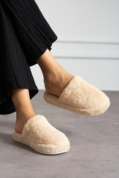 Moda Frato Γυναικείες παντόφλες εσωτερικού χώρου Modafrato - Γούνινο εσωτερικό, Χειμερινή αθόρυβη σόλα