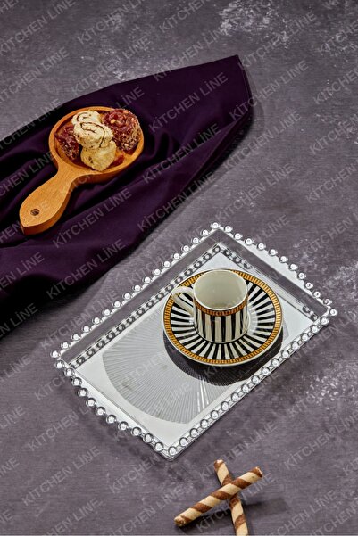 B.A.Y.NUVOLA 2 PIECES MICA BEADED RECTANGULAR TRAY