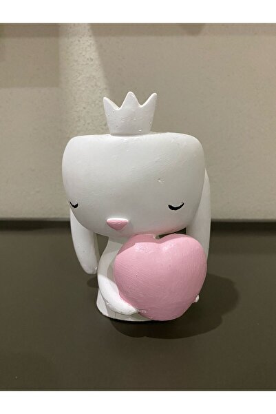 The Best Online Thebestonline Dekoratif Alçı Sevimli Tavşan Kaktüs Sukulent Saksısı, Mumluk