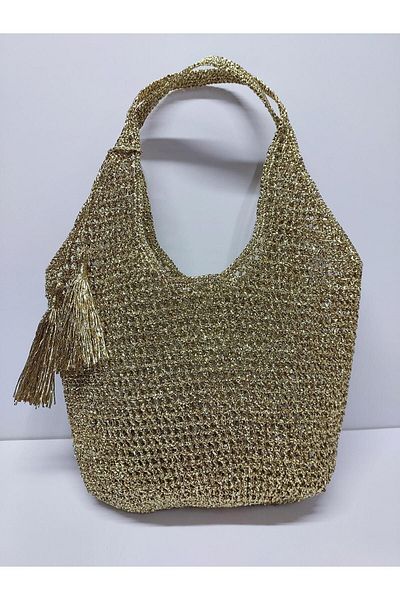 JINJI HANDMADE GOODS Rope Paper Shiny Bag