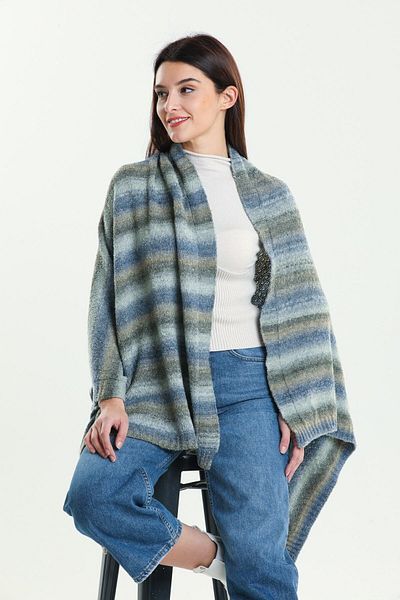 Ocean Colorful Knitwear Shoulder Shawl