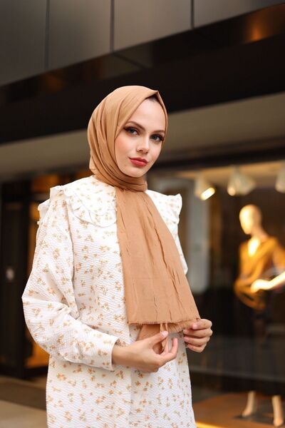 LİNASCARFS Bamboo Kraş Shawl Mustard