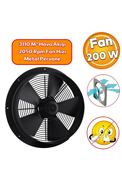 Badem10 Havalandırma Aspiratörü Fanı 200 W Aksiyel Kirli Hava Kötü Koku Tahli...