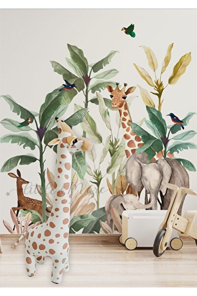 Littleandmoreofficial رفيق لعب قطيفة على شكل زرافة مقاس كبير 100 سم - 100% ال...