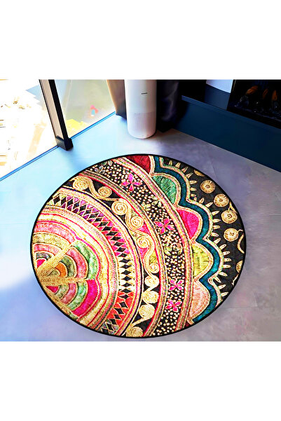Rugs Modern Halı Mira Round Multicolored Shapes Woven Base Modern Decorative ...