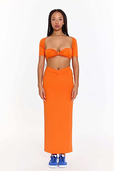 ŞEBNEM GÜNAY Gypsy Orange Long Skirt