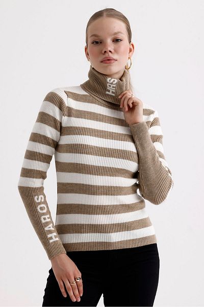 MD trend Πλεκτό πουλόβερ με ριγέ ζιβάγκο - ριγέ και Colorblock