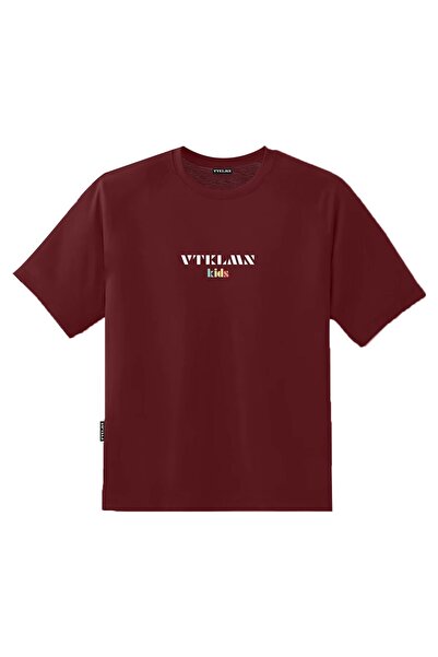 Vatkalimon Детска тениска в кестеняво червено - къс ръкав, кръгло деколте, 2 ...