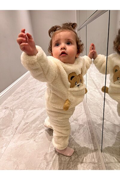 BT TİCARET Winter Welsoft Luxury Baby Set with Plush Pocket and Hood