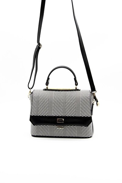 Silver Polo Siyah Beyaz - Siyah Nv838 Kadın Çapraz Çanta