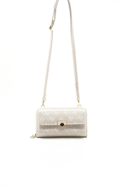 Silver Polo حقيبة هاتف نسائية من Stone - Kemik Monogram SP921