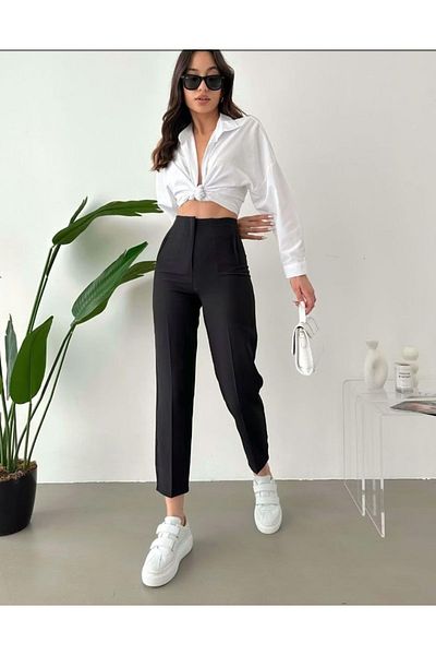 EFİL Pantaloni Black Trend Morcov Model Disponibili Marimi Plus