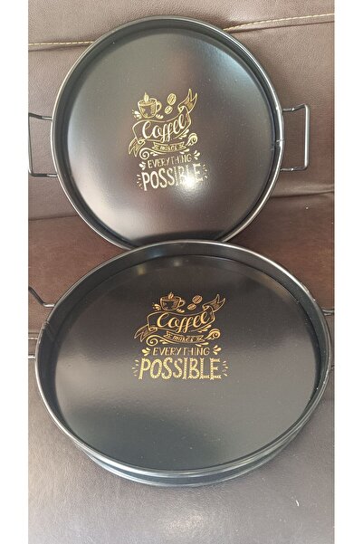 DEKOR ZÜCCACİYE HOME 2 li metal kulplu tepsi