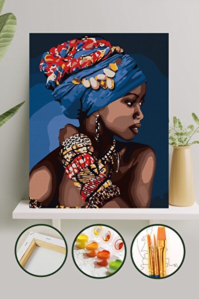 Palmiye Hobi Sanat Kırtasiye Sayılarla Boyama 40x50 Cm Tuval Seti Fırça Boya ...