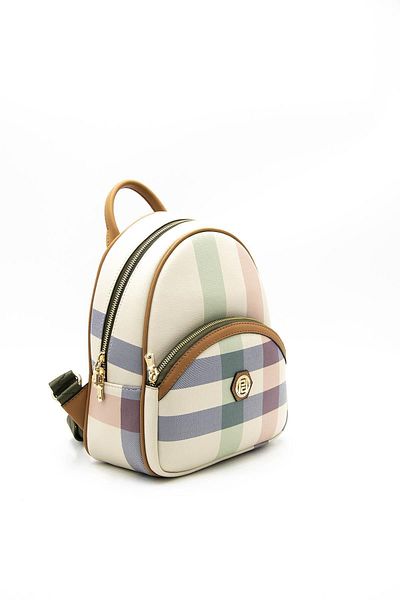 Silver Polo A.Taba NV945 Γυναικείο Polo Cream Backpack - Ασημί