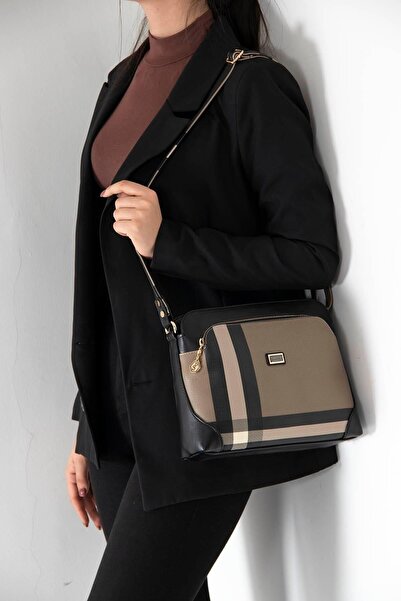 Silver Polo Nv364 Model Black Women's Crossbody Bag - Brown