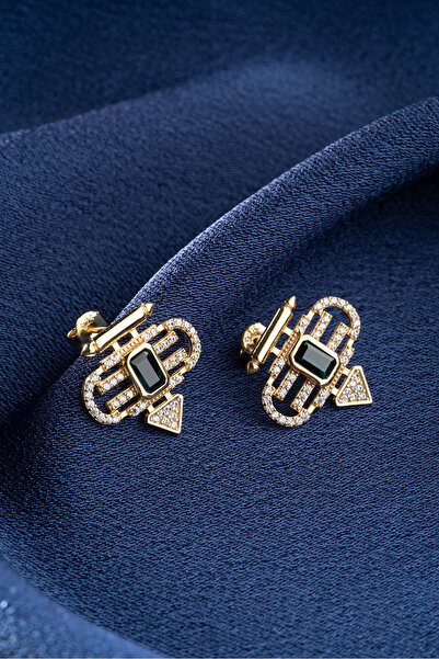 Silvano Jewelry 925 Ayar Gümüş Zümrüt Yeşil Şeyma Küpe