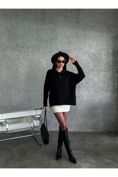 Elilook Pulover - Negru - Slabă