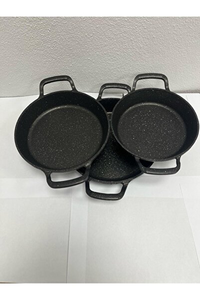 Parlazenhome 3lü Titanium Döküm Sahan Seti Tava 22/20/18 Cm Tavalar