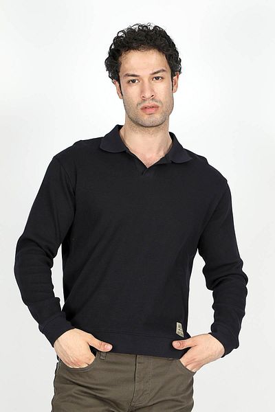 Lee Cooper Sirius Men's Polo Neck Sweatshirt Navy Blue