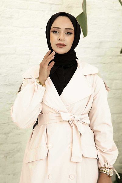 EBRUTESETTÜR Mobile Belted Sleeve Lace-Up Trench Coat