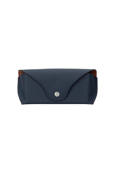 PLM Roan Leather Glasses Case CRBN3 Navy Blue