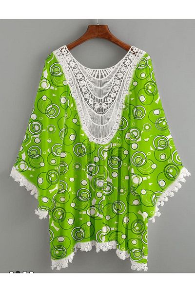 my cherie Back Embroidered Beach Dress with Pompom Detail