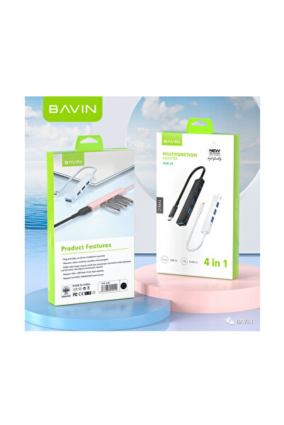 Bavin Type C Usb Dönüştürücü Hub 4 Port Çoklayıcı Macbook / Laptop / Notebook...