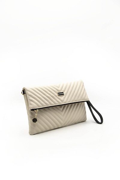 Silver Polo Μπεζ Nv1134 - Γυναικείο Clutch Portfolio
