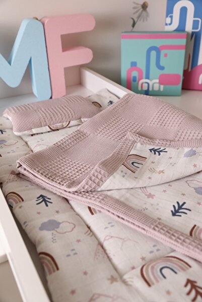 m montefair وسادة وبطانية سفلية مبطنة بألوان قوس قزح، مقاس 45*75، بطانية مقاس...