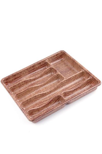 Tiesa Home Καφέ Πλαστικό Organizer 7 θέσεων - 36CM×31,5CM Συρτάρι και Organizer μαχαιροπήρουνων