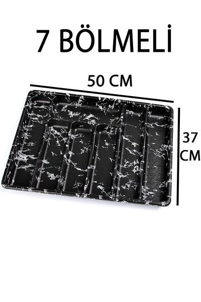 Tiesa Home Μαύρος πλαστικός οργανωτής 7 θέσεων - 50CM×37CM, Συρτάρι και Οργανωτής Μαχαιροπήρουνων