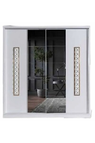 Avm 24 Ayasofya 180 X 59 X 212 Sürgülü Dolap-beyaz-aynalı-ücretsiz Nakliye Mo...