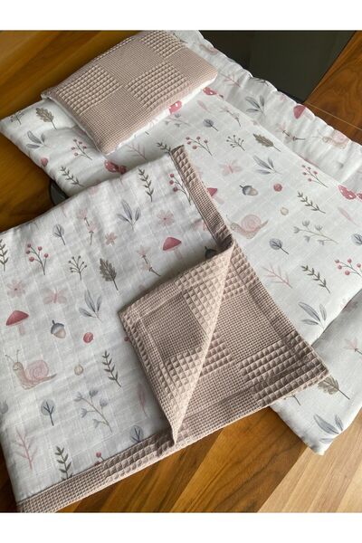 m montefair وسادة وبطانية مبطنة باللون الخزامى من Nature And The Mushrooms، مقاس 45*75، بطانية مقاس 80x80 سم