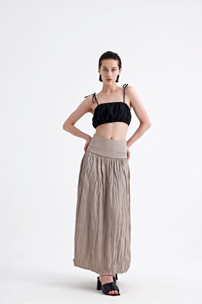 ONE8 Süs Cep Detaylı Yan Fermuarlı Maxi Boy Crush Etek