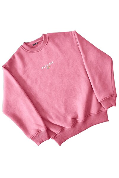 Vatkalimon Boys / Girls Pink Thick Fleece Inside Crew Neck Sweatshirt