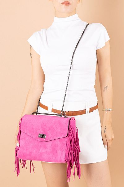 Getcho Dream Women's Genuine Suede Tassel Shoulder Bag and Crossbody Bag