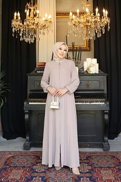 gülmedine Crepe Fabric Mevlana Flared Pocket Ferace Abaya