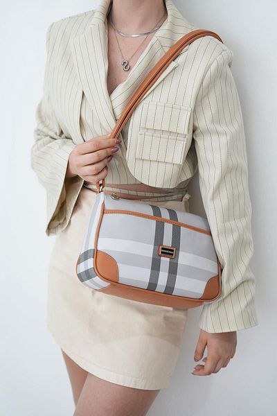 Silver Polo A.Grey Tan SP1060 - Geantă Crossbody pentru femei
