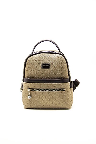 Silver Polo حقيبة ظهر نسائية برونزية - بنية اللون SP1061