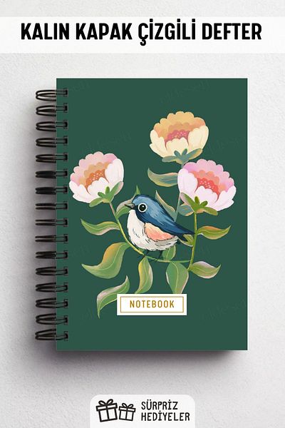 Eldesen Tasarım A5 Size 160 Page Ruled Spiral Notebook - 80 Sheets
